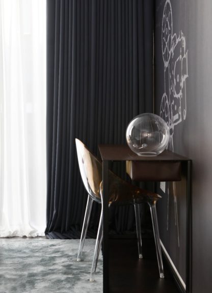 Curtains, dark fabric, living room, London