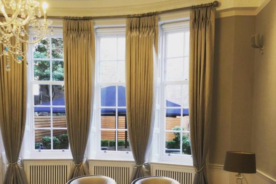 Hand made curtains with wooden rail, London