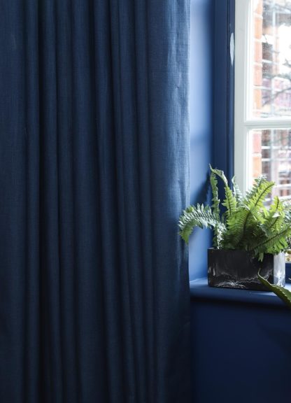 Bespoke blue curtains, full length